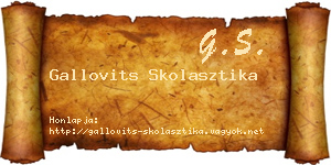 Gallovits Skolasztika névjegykártya